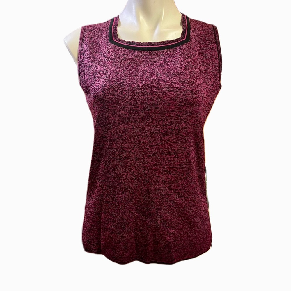 Exclusively MISOOK purple and black knit tank top